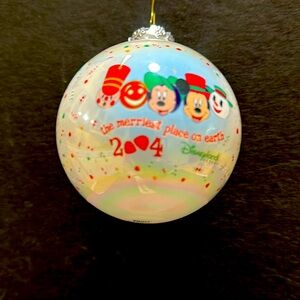 Disneyland 2004 The Merriest Place On Earth Opalescent Ornament.